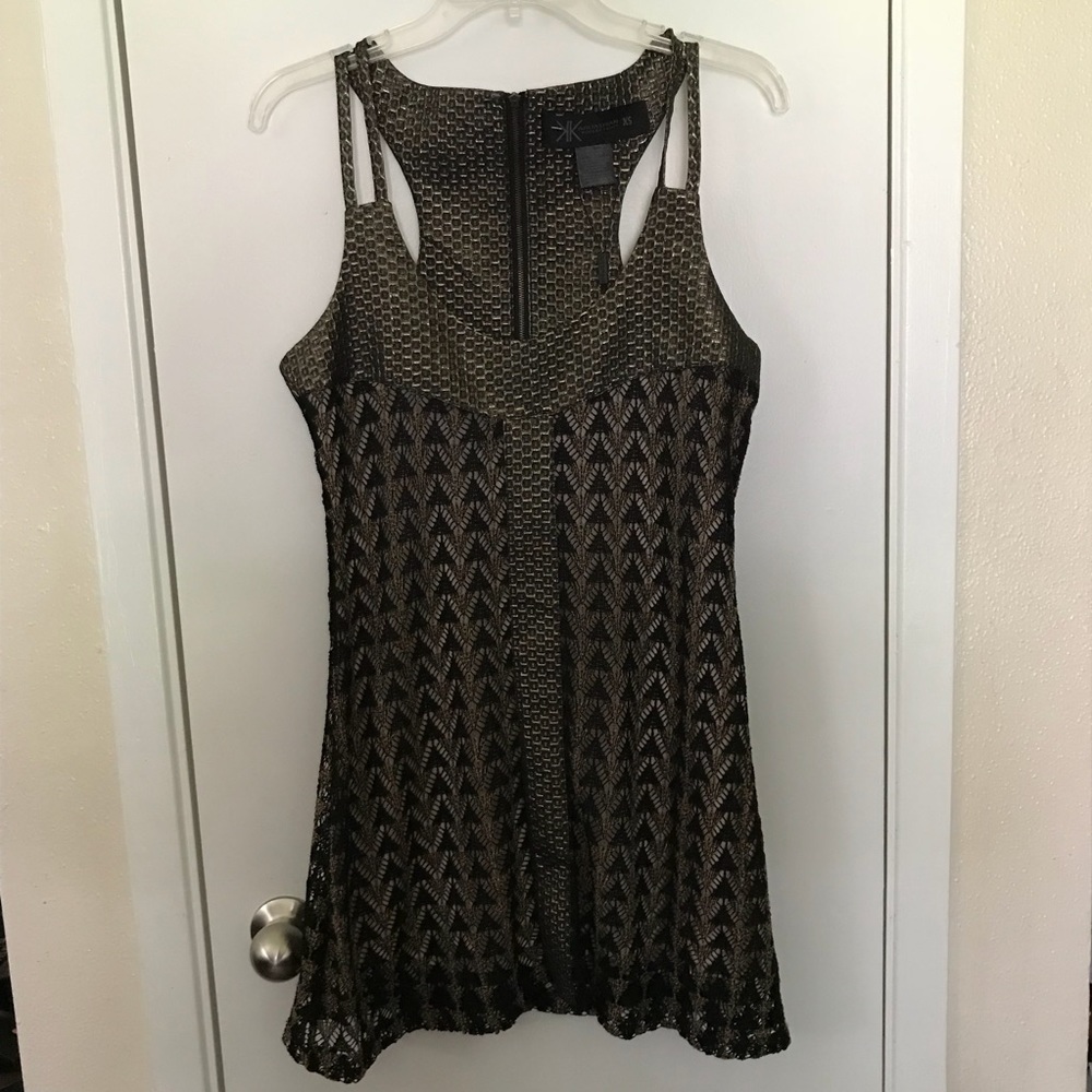 *NWT* Kardashian Kollection gold and Black Dress